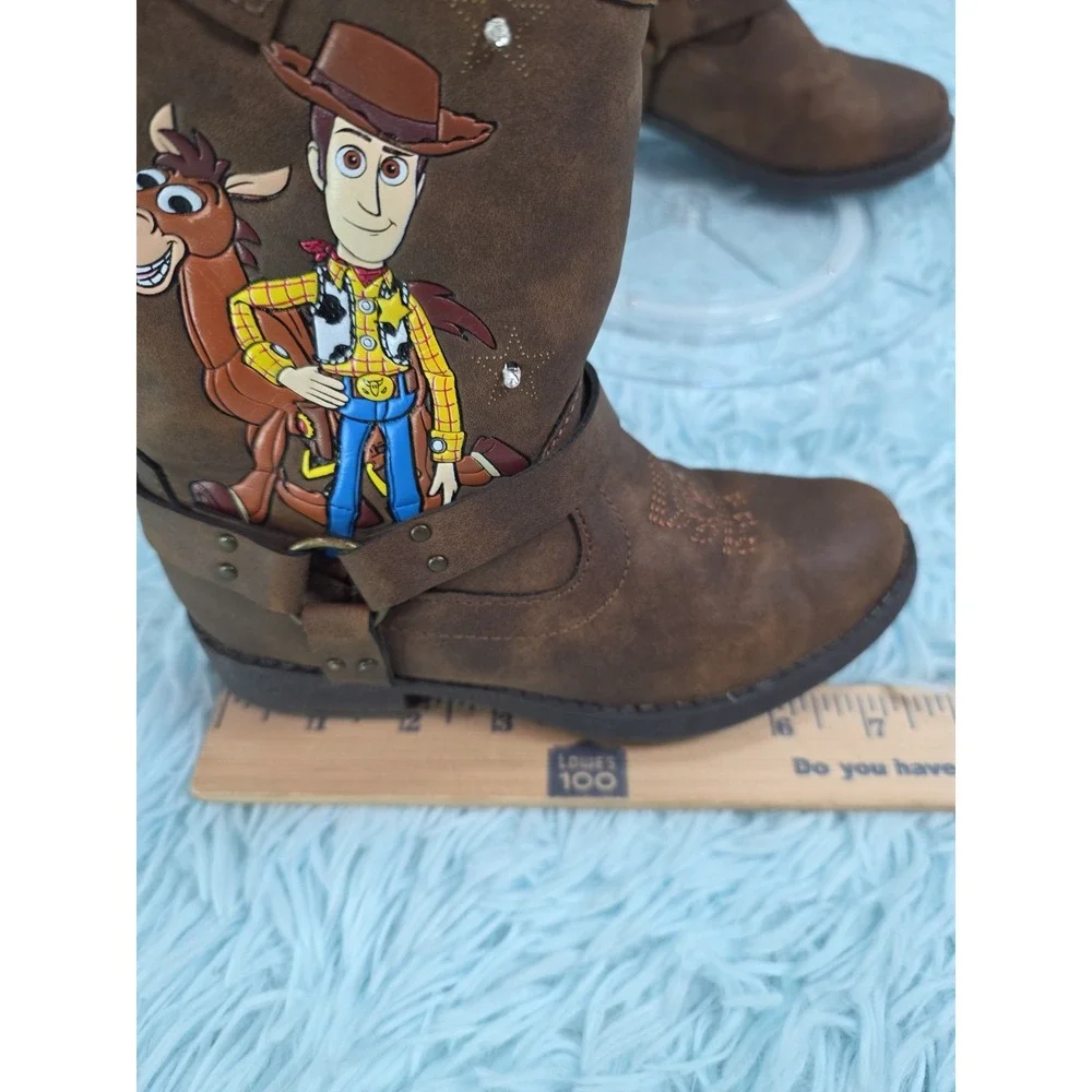 Disney Pixar Toy Story Woody Bullseye Kids Cowboy Boots Size 11 Brown Western